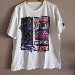 New England Patriots Vintage 1997 Starter AFC Football Champions Graphic T Shirt